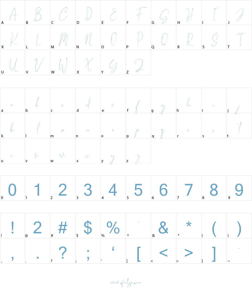 Gravity Handwritten Font Character